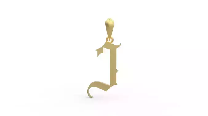 Initial Letters Pendant Angel Wish J 3D print model
