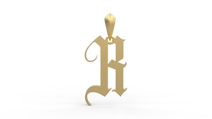Initial Letters Pendant Angel Wish K 3D print model