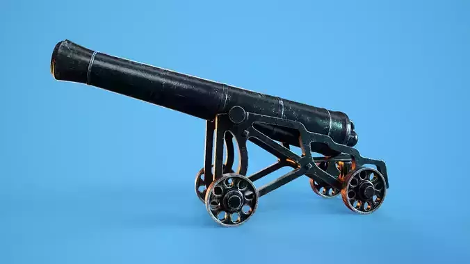 24lb Bromfield Cannon Low-poly 3D model