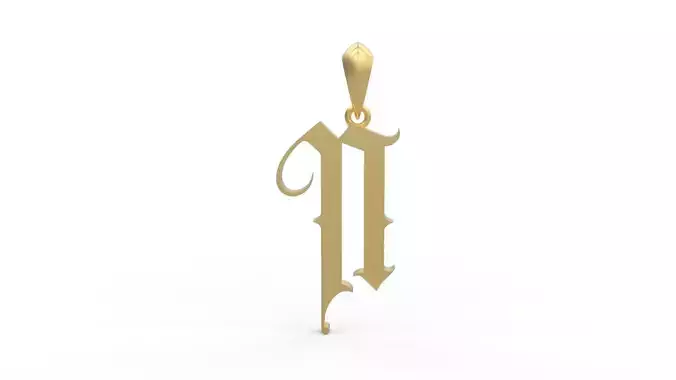 Initial Letters Pendant Angel Wish N 3D print model