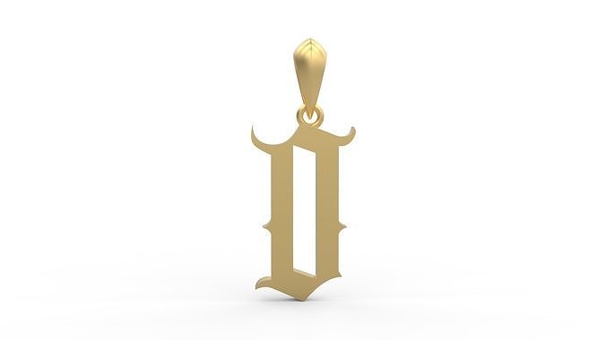 Initial Letters Pendant Angel Wish O 3D print model
