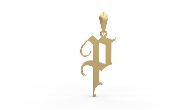 Initial Letters Pendant Angel Wish P 3D print model