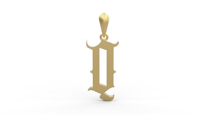 Initial Letters Pendant Angel Wish Q 3D print model
