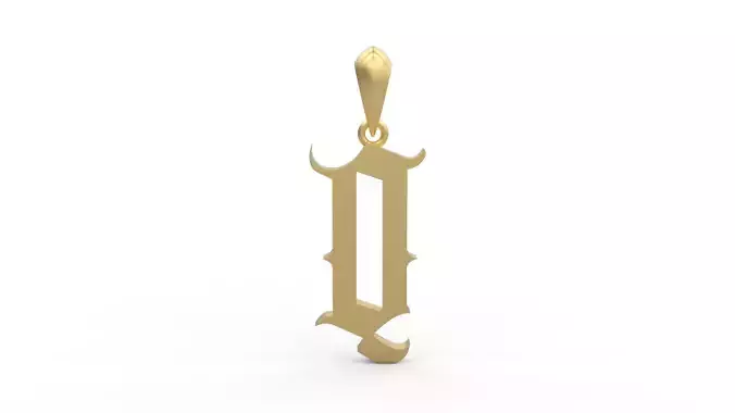Initial Letters Pendant Angel Wish Q 3D print model