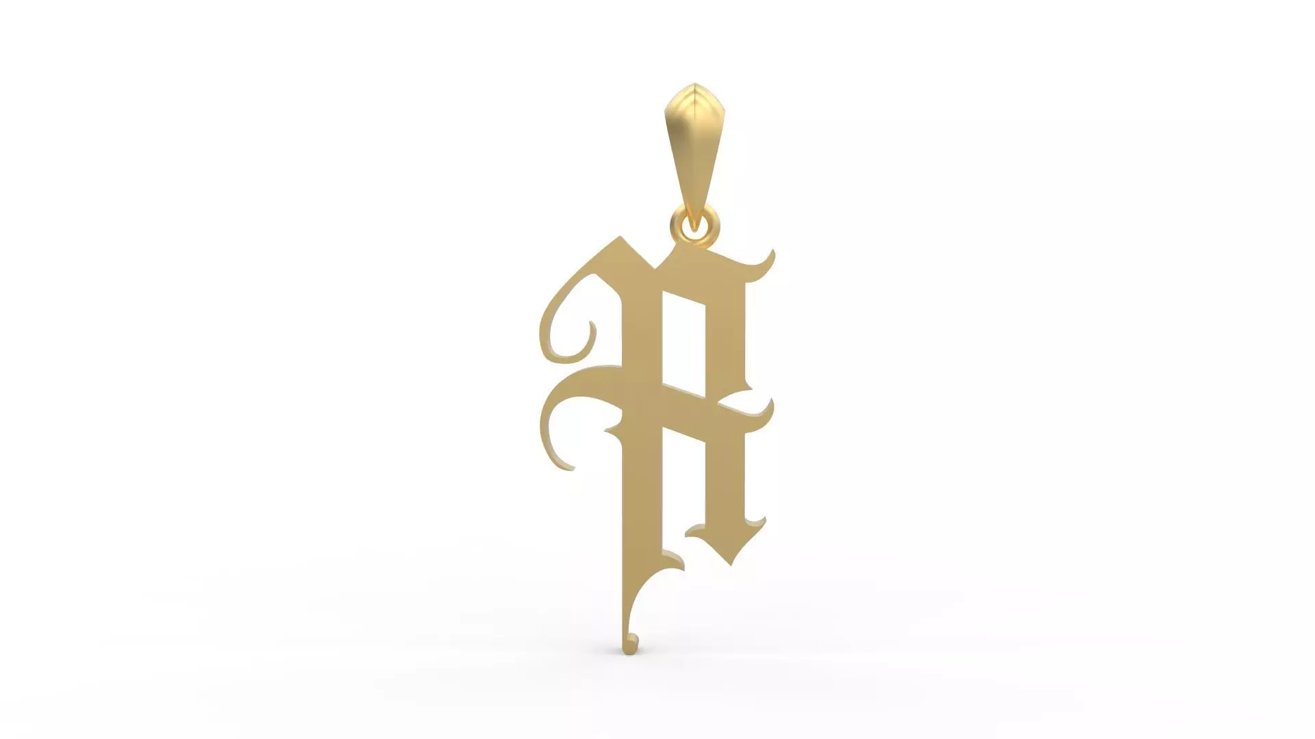 Initial Letters Pendant Angel Wish R 3D print model_0