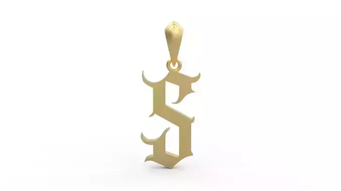 Initial Letters Pendant Angel Wish S 3D print model