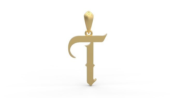 Initial Letters Pendant Angel Wish T 3D print model