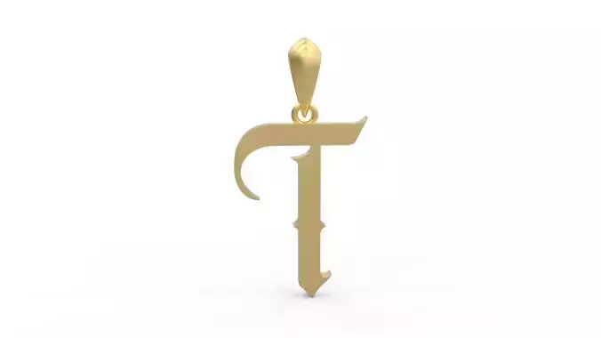 Initial Letters Pendant Angel Wish T 3D print model