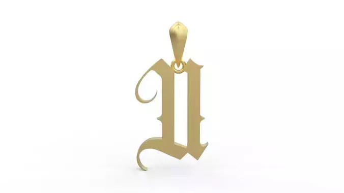 Initial Letters Pendant Angel Wish U