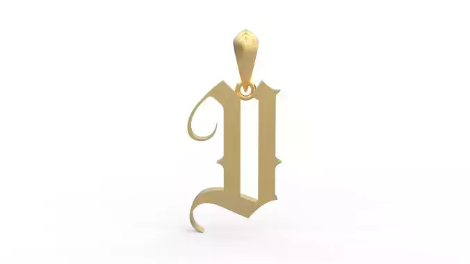 Initial Letters Pendant Angel Wish V