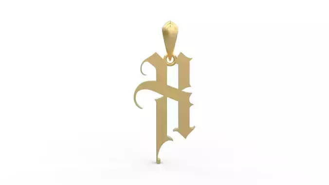 Initial Letters Pendant Angel Wish X 3D print model