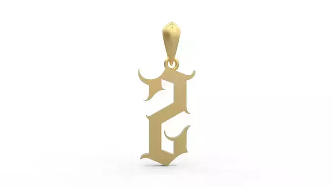 Initial Letters Pendant Angel Wish Z 3D print model