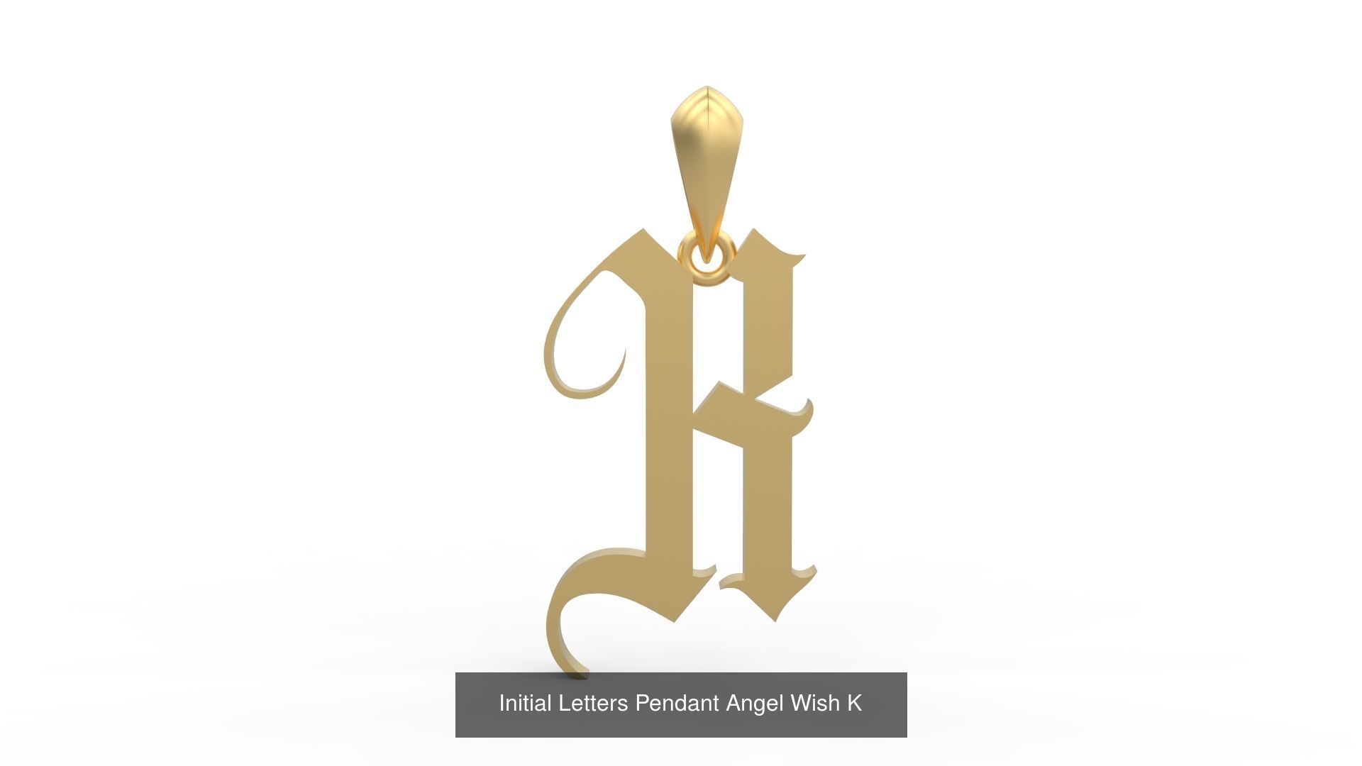 Initial Letters Pendant Alphabets Angel Wish 3D Model Collection_13