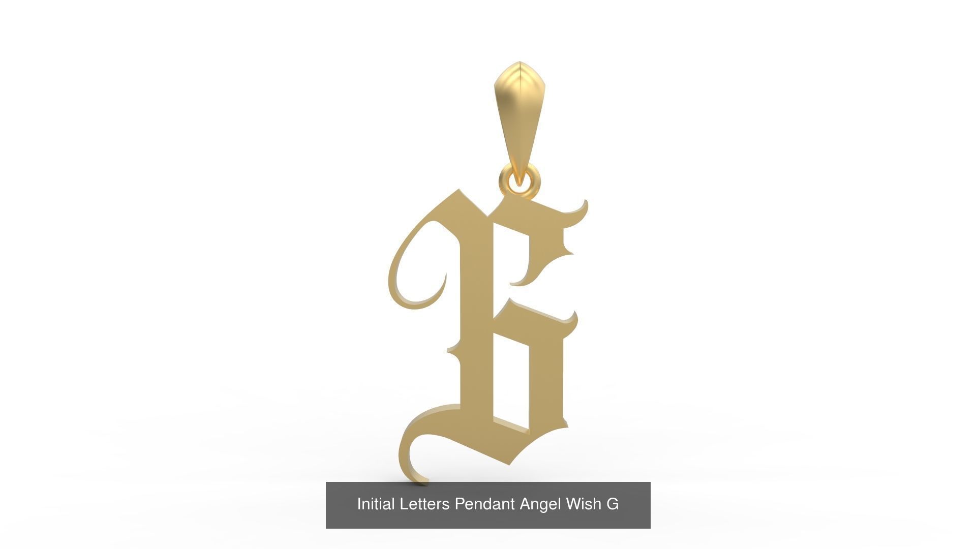 Initial Letters Pendant Alphabets Angel Wish 3D Model Collection_9
