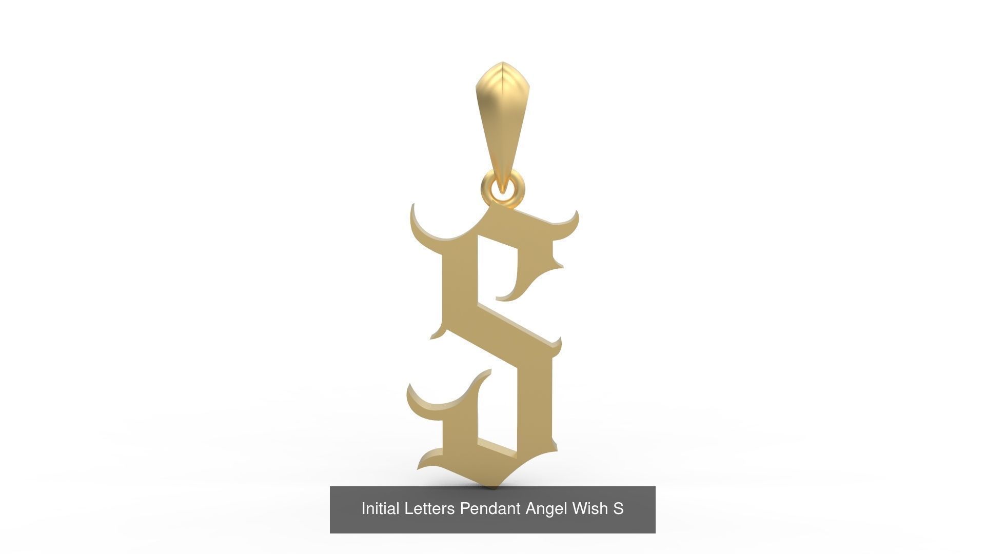 Initial Letters Pendant Alphabets Angel Wish 3D Model Collection_21