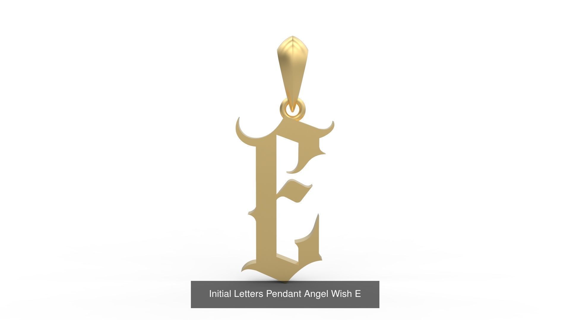 Initial Letters Pendant Alphabets Angel Wish 3D Model Collection_7