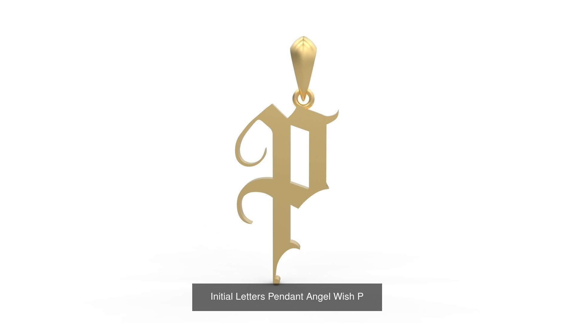Initial Letters Pendant Alphabets Angel Wish 3D Model Collection_18