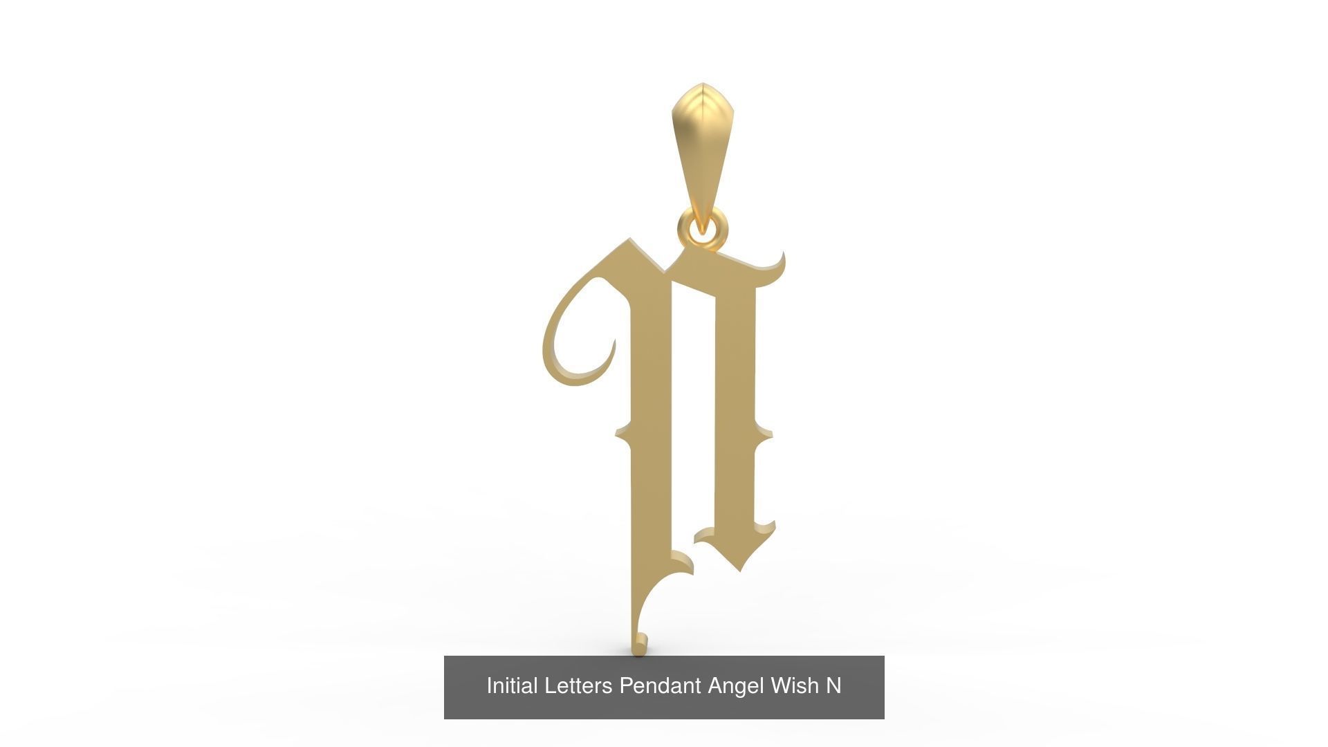 Initial Letters Pendant Alphabets Angel Wish 3D Model Collection_16