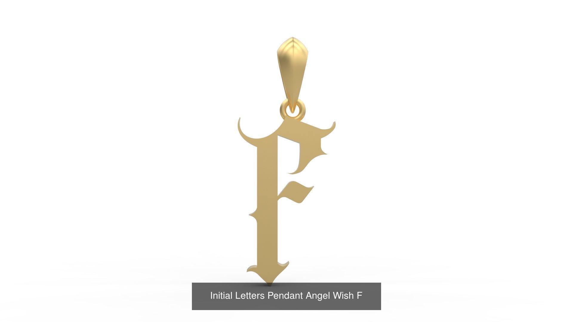 Initial Letters Pendant Alphabets Angel Wish 3D Model Collection_8