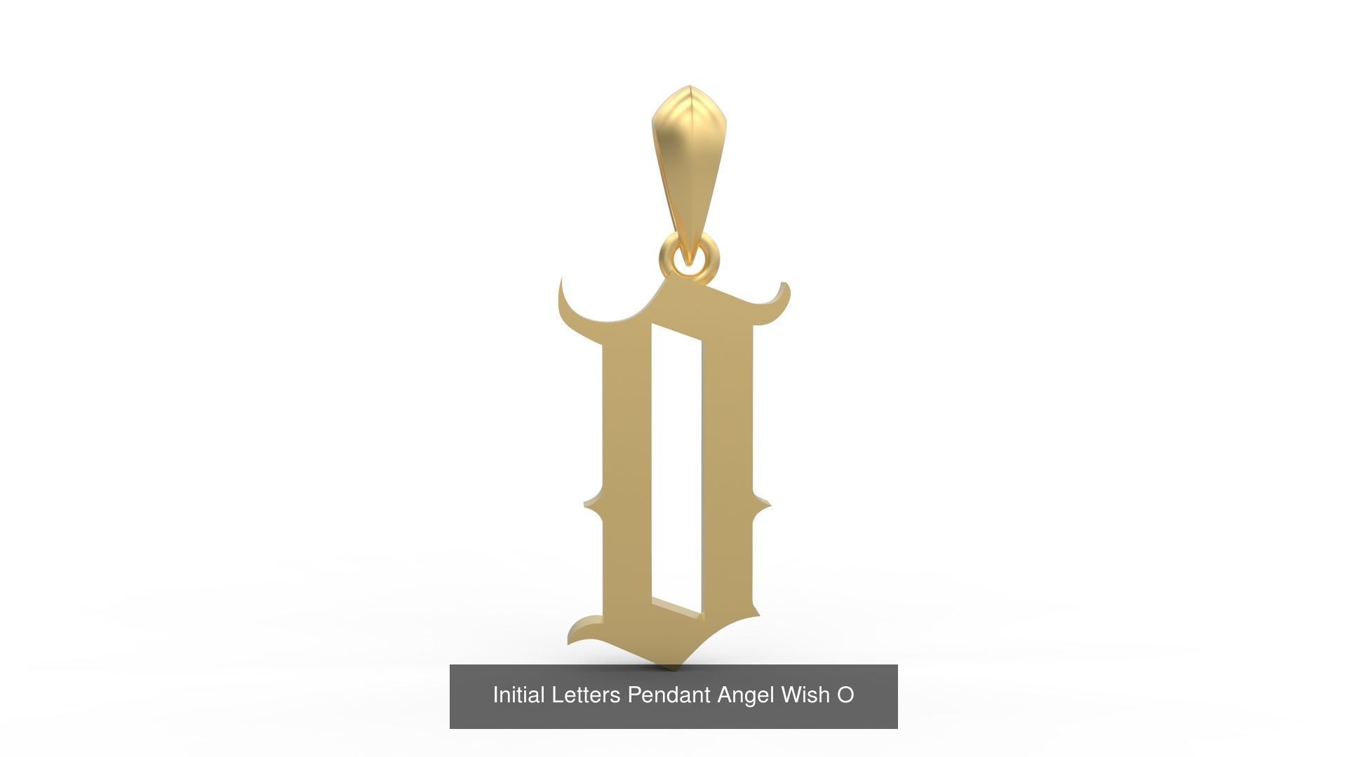 Initial Letters Pendant Alphabets Angel Wish 3D Model Collection_17