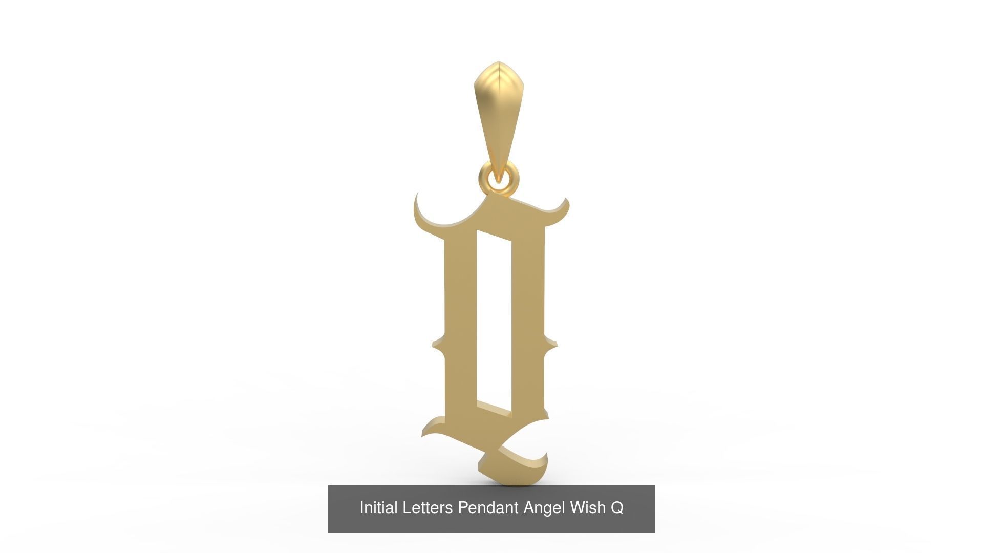 Initial Letters Pendant Alphabets Angel Wish 3D Model Collection_19