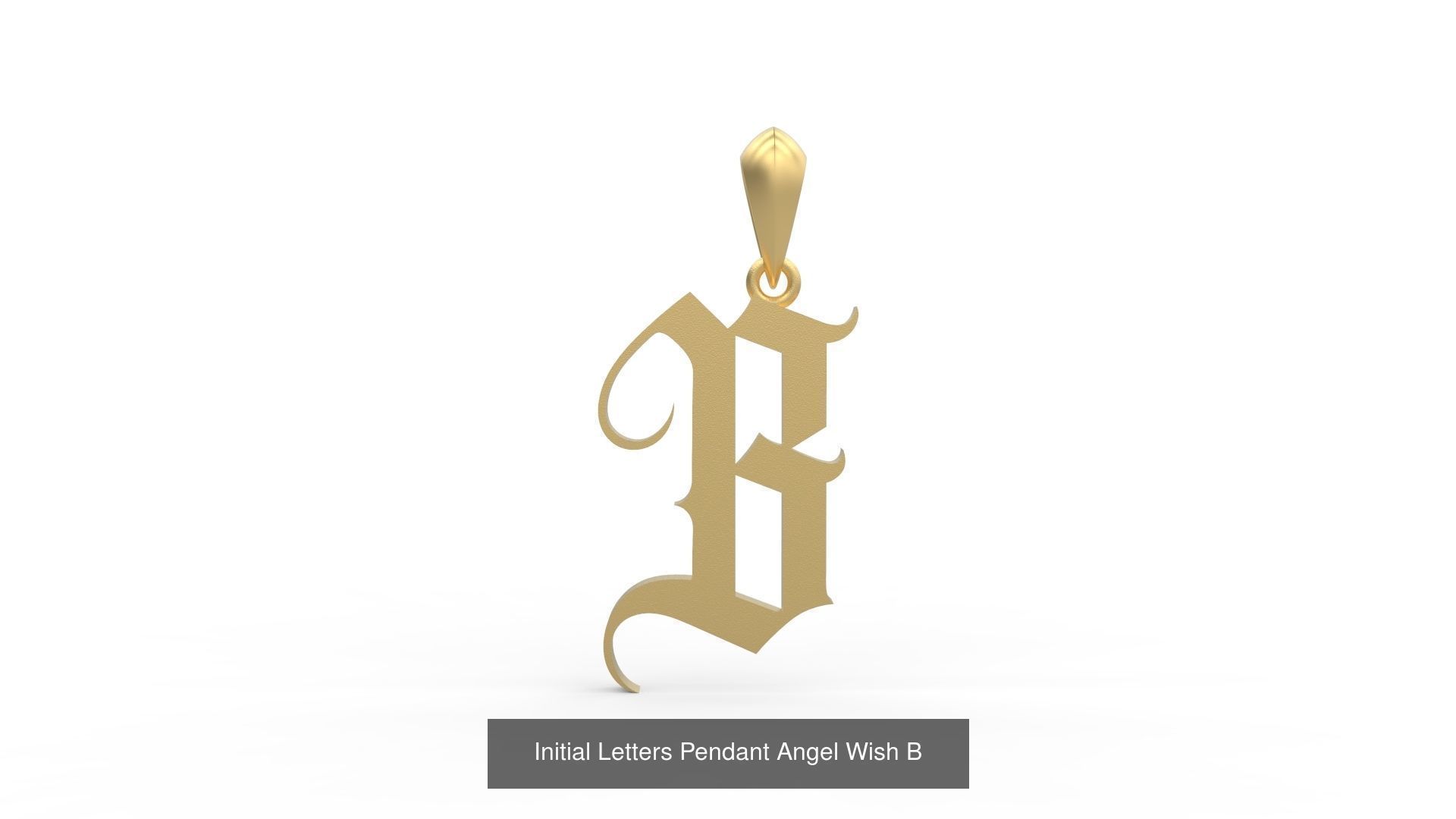 Initial Letters Pendant Alphabets Angel Wish 3D Model Collection_4