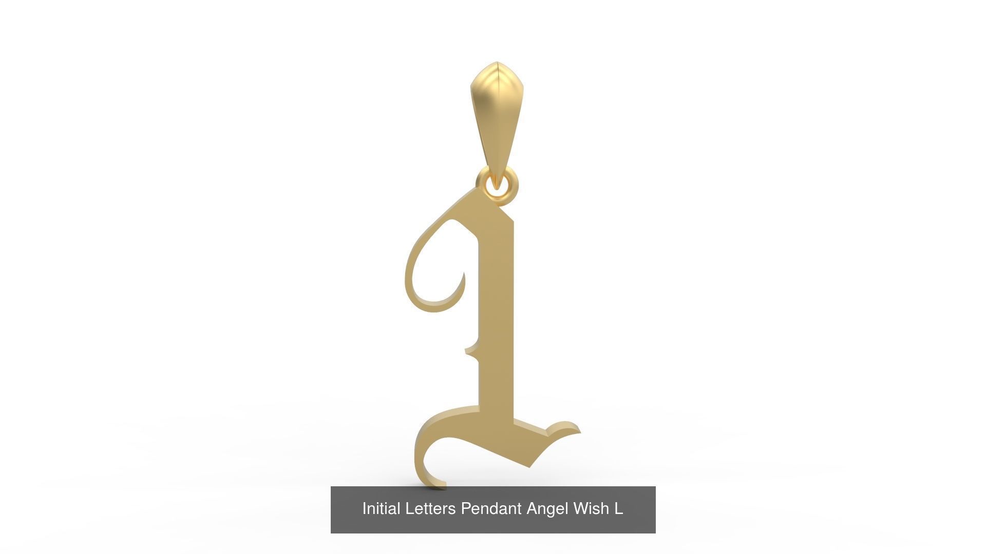 Initial Letters Pendant Alphabets Angel Wish 3D Model Collection_14