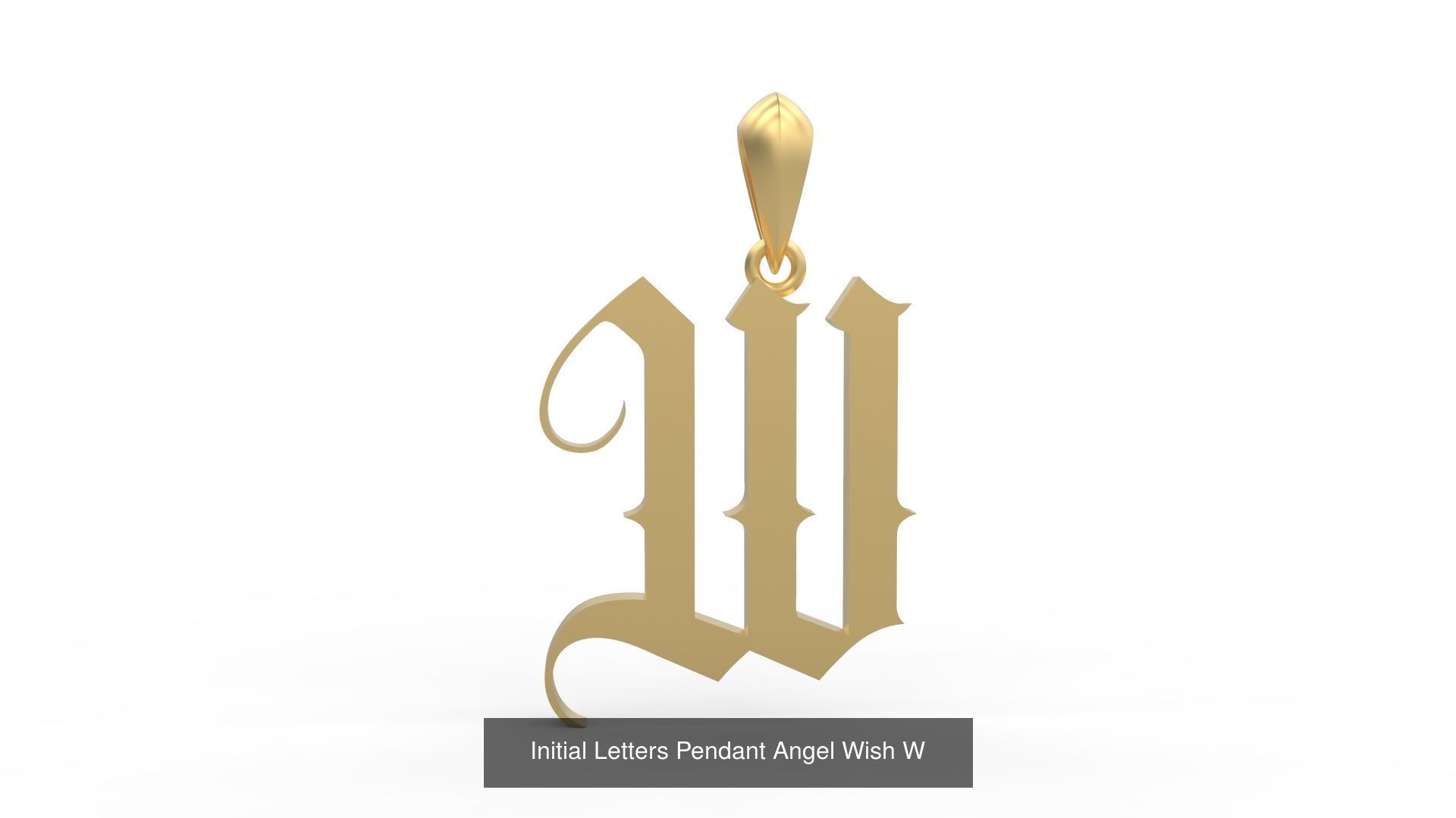 Initial Letters Pendant Alphabets Angel Wish 3D Model Collection_25
