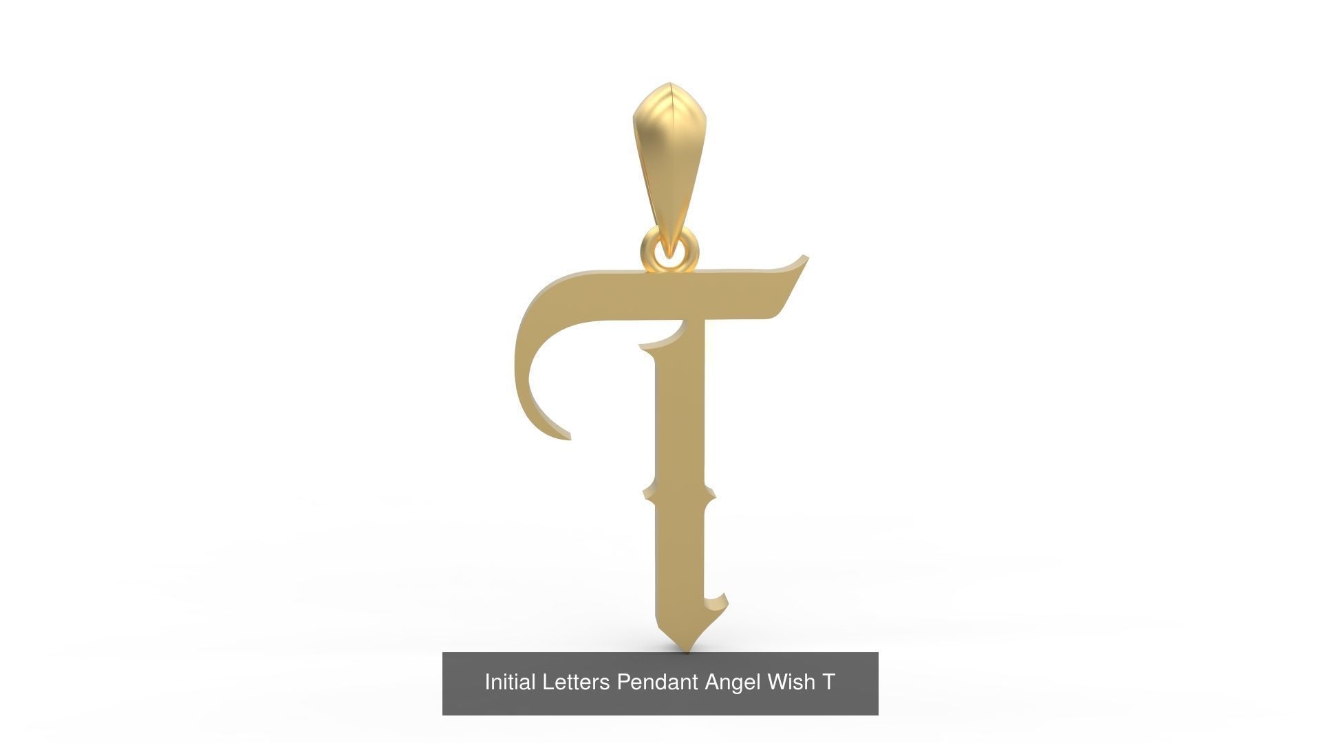 Initial Letters Pendant Alphabets Angel Wish 3D Model Collection_22
