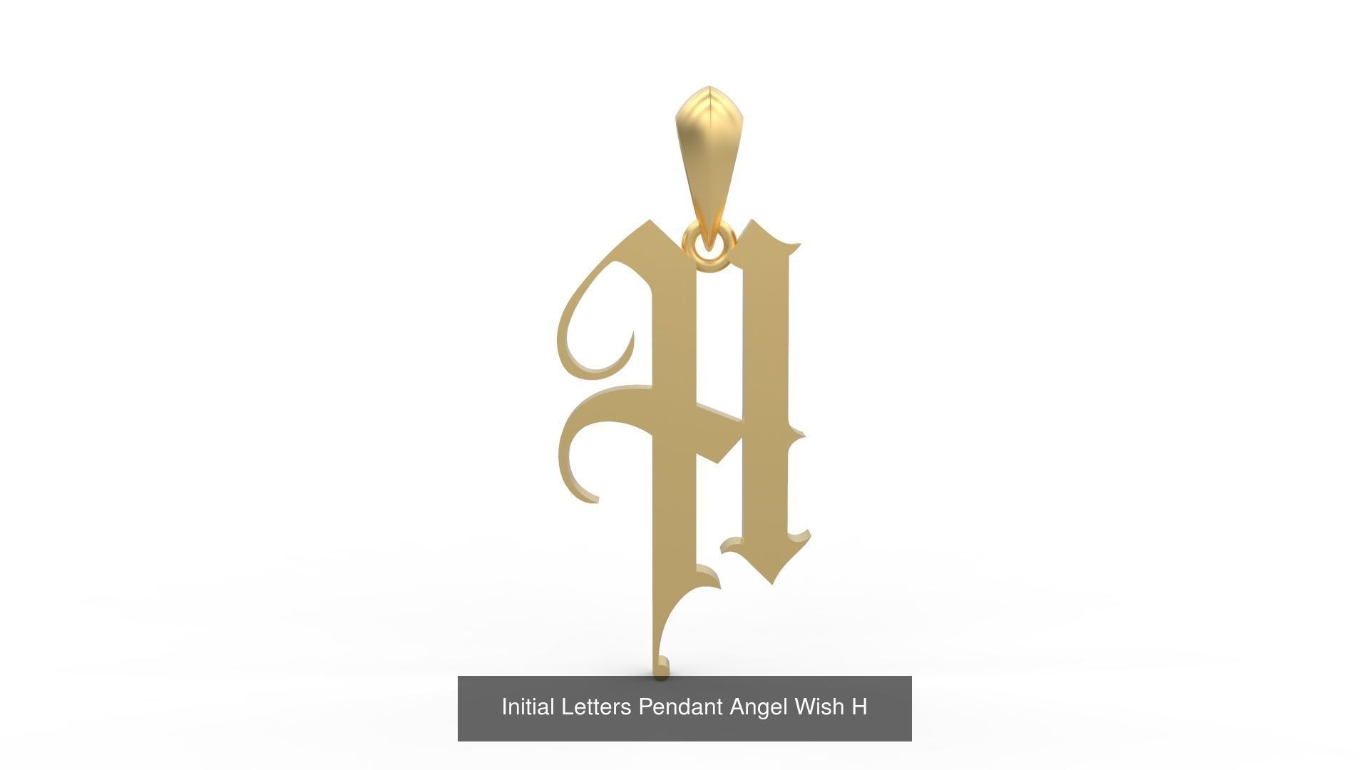Initial Letters Pendant Alphabets Angel Wish 3D Model Collection_10