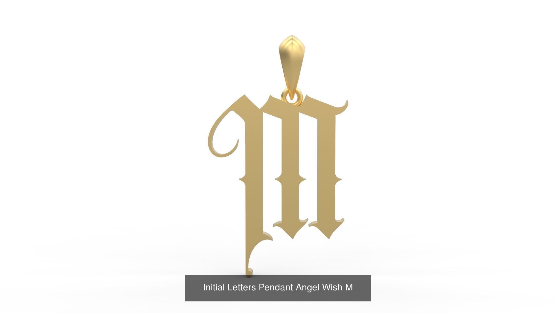 Initial Letters Pendant Alphabets Angel Wish 3D Model Collection_15