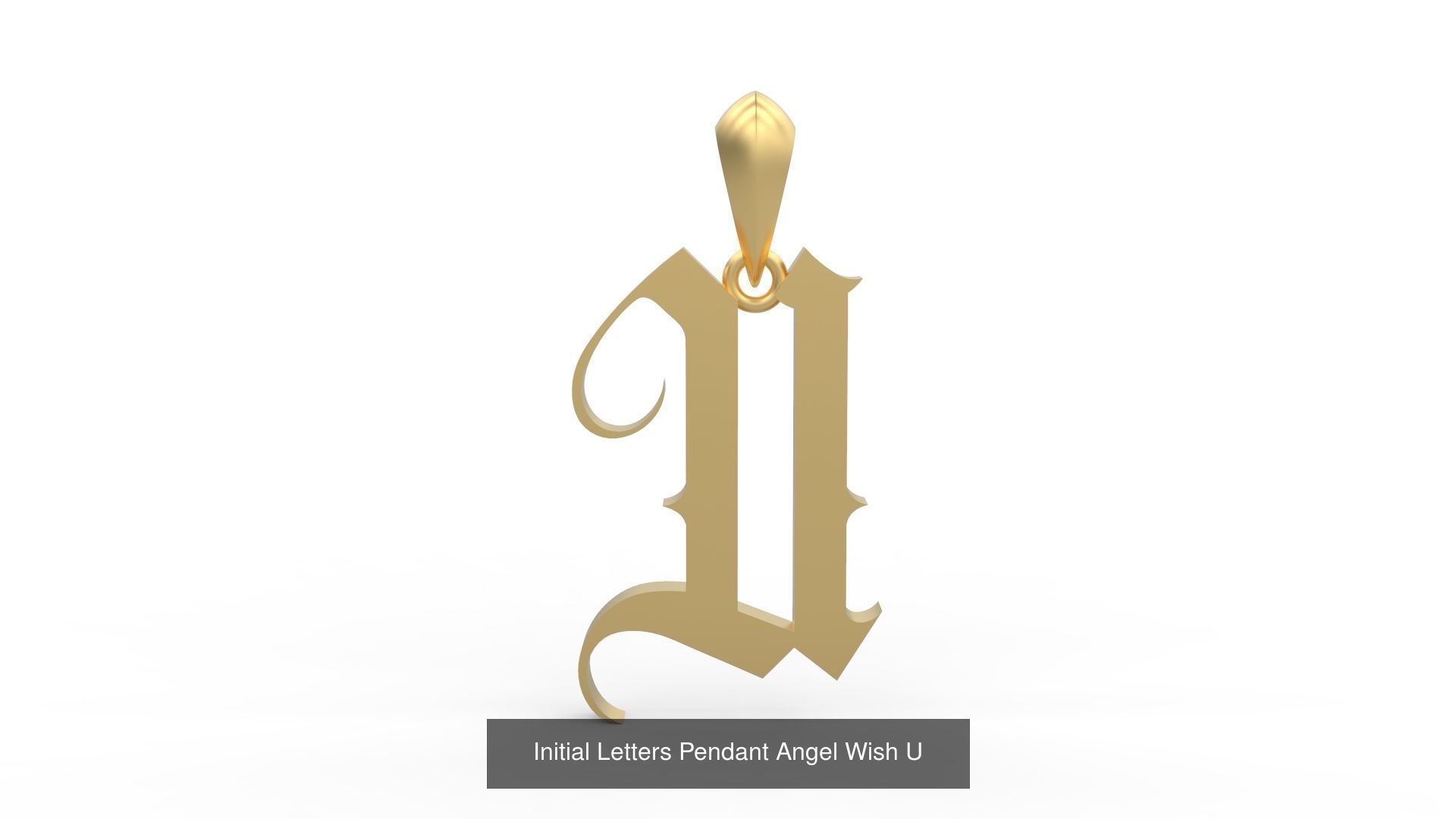 Initial Letters Pendant Alphabets Angel Wish 3D Model Collection_23