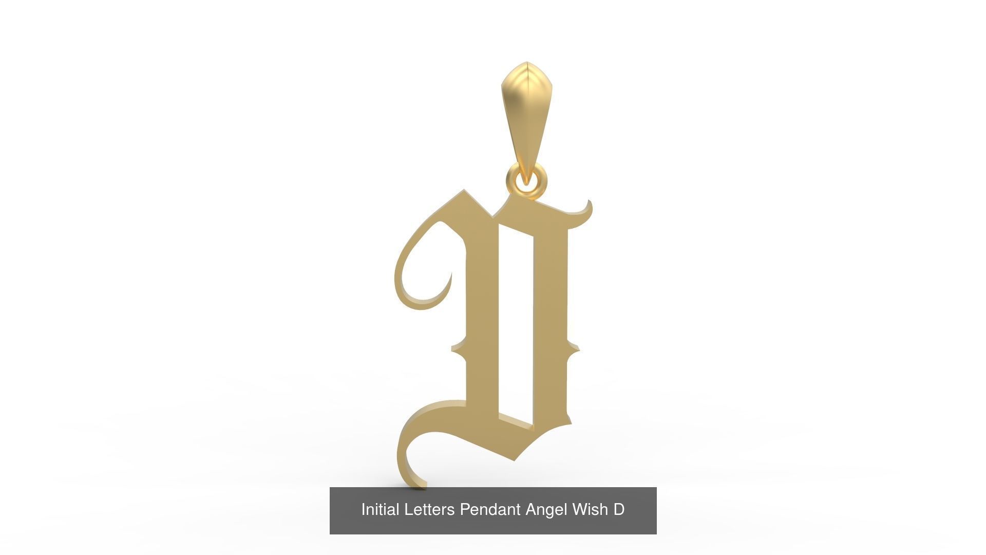 Initial Letters Pendant Alphabets Angel Wish 3D Model Collection_6