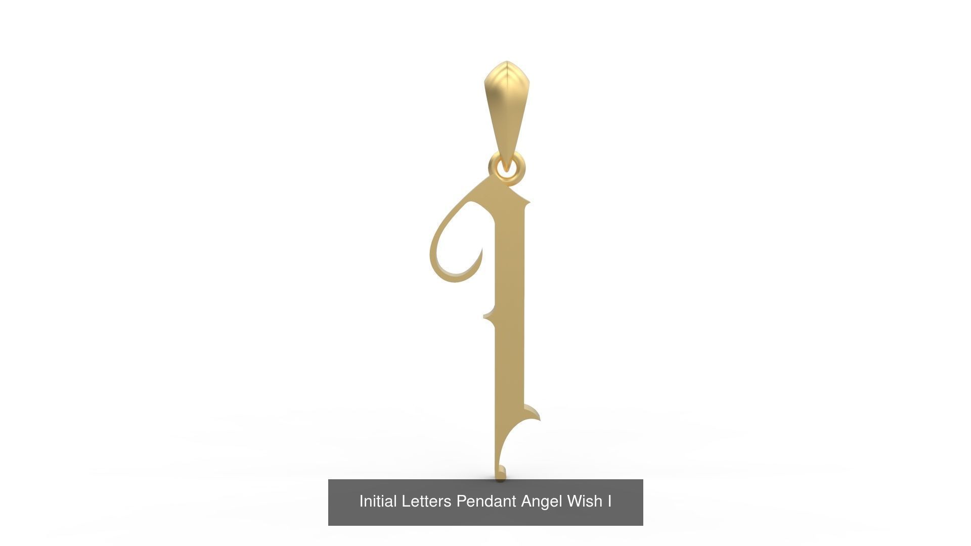 Initial Letters Pendant Alphabets Angel Wish 3D Model Collection_11