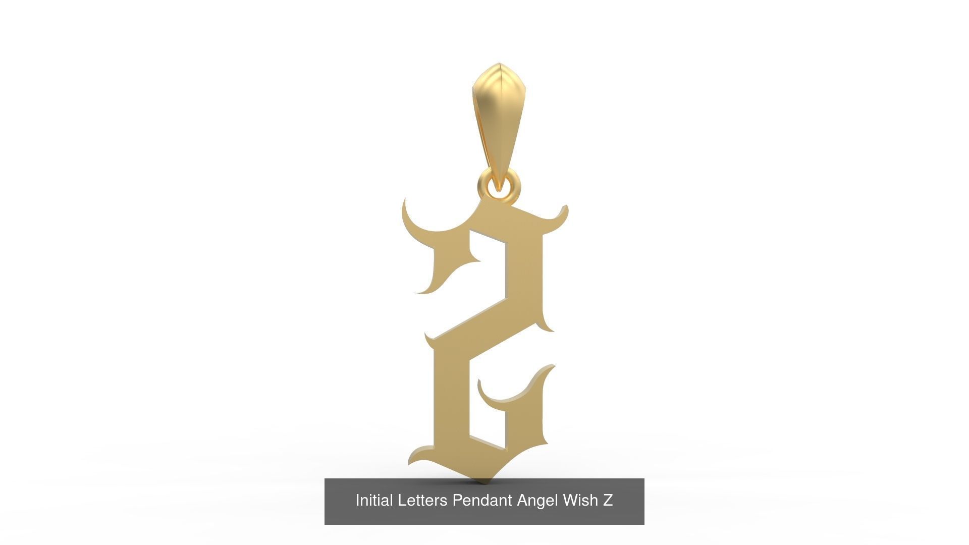 Initial Letters Pendant Alphabets Angel Wish 3D Model Collection_28