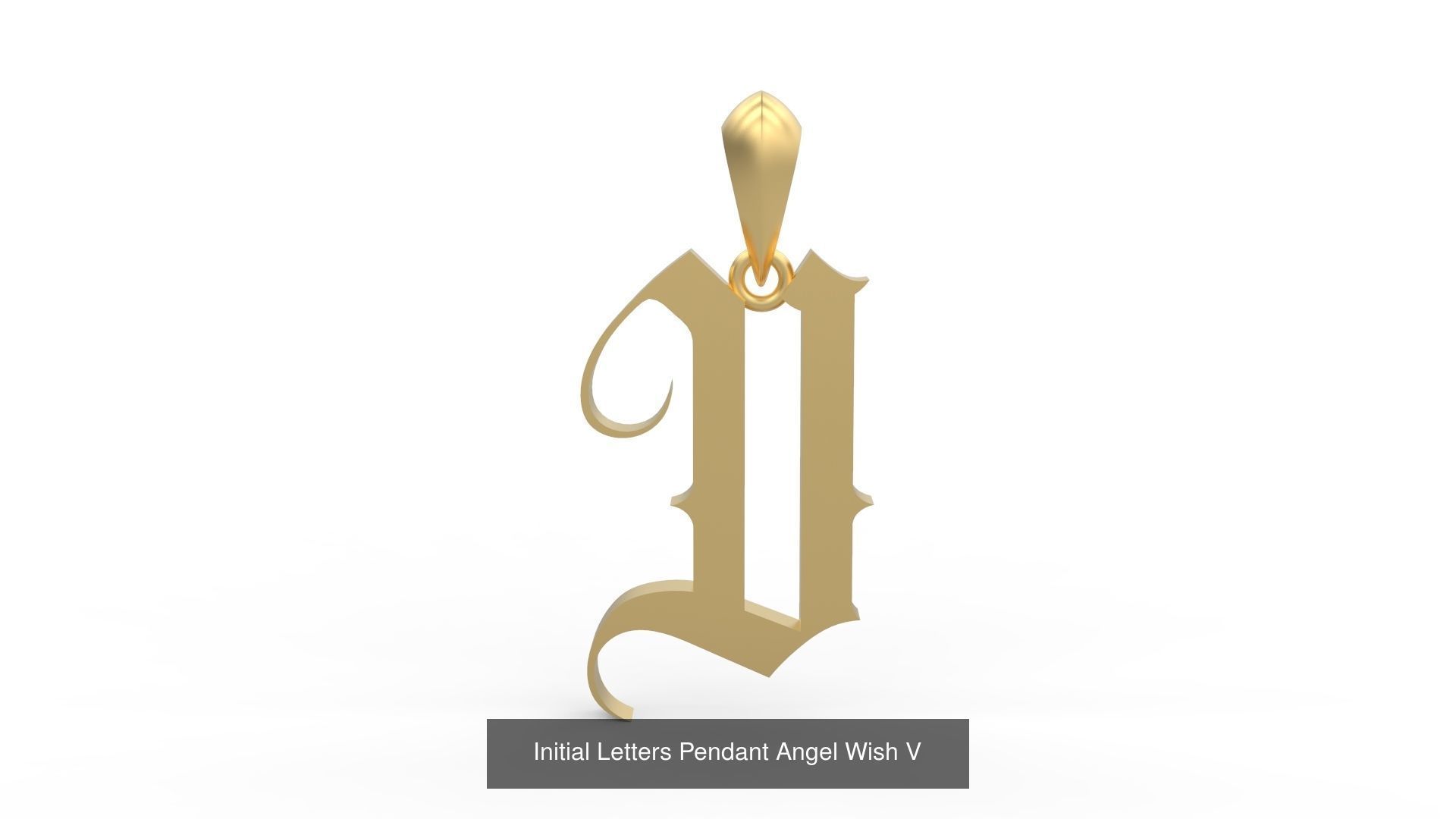 Initial Letters Pendant Alphabets Angel Wish 3D Model Collection_24