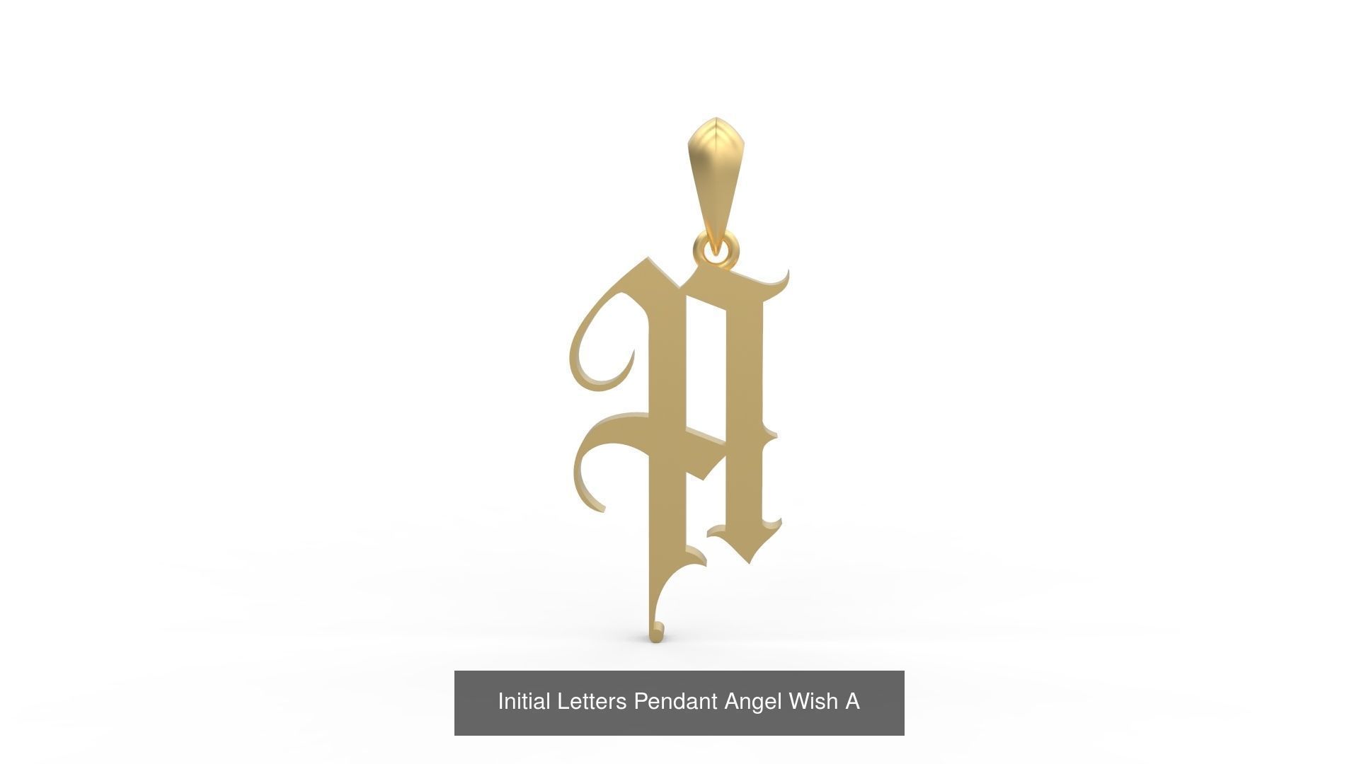 Initial Letters Pendant Alphabets Angel Wish 3D Model Collection_3
