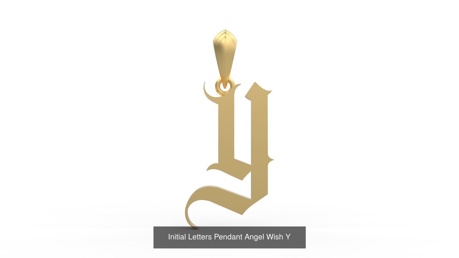 Initial Letters Pendant Alphabets Angel Wish 3D Model Collection_27
