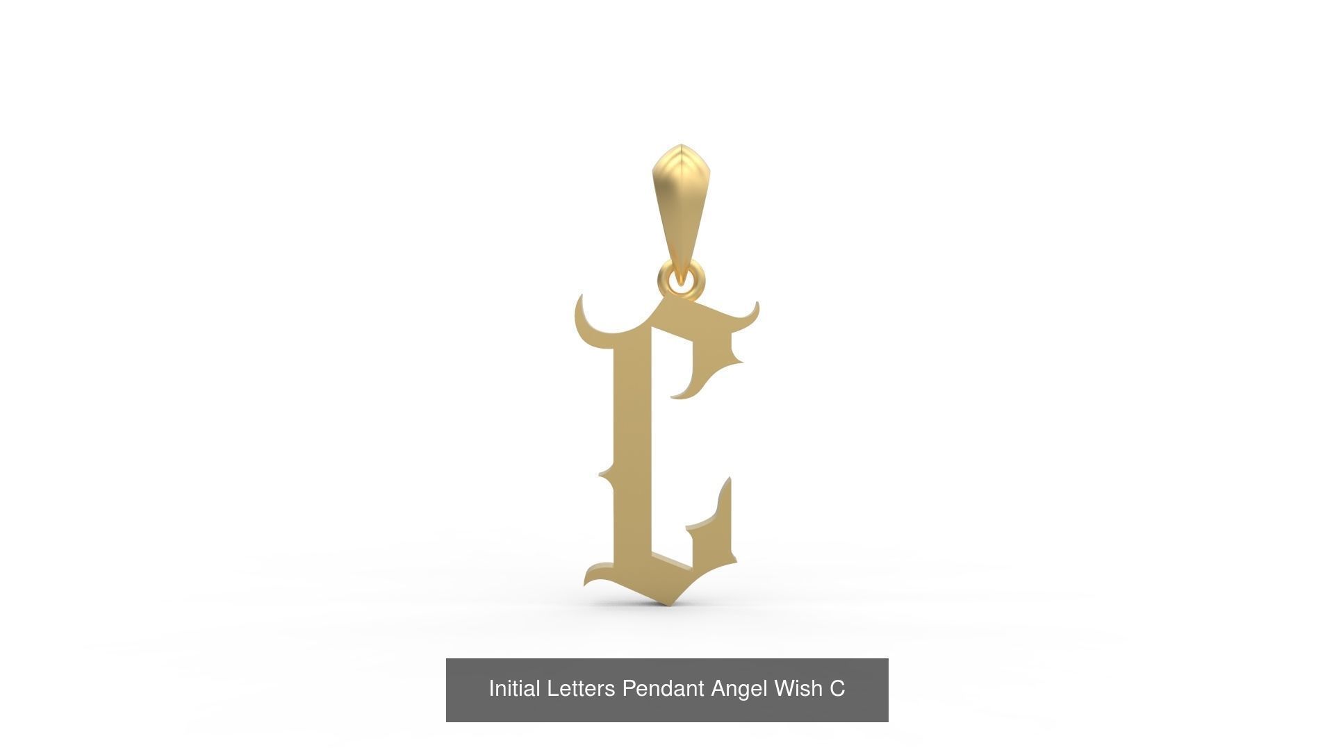 Initial Letters Pendant Alphabets Angel Wish 3D Model Collection_5