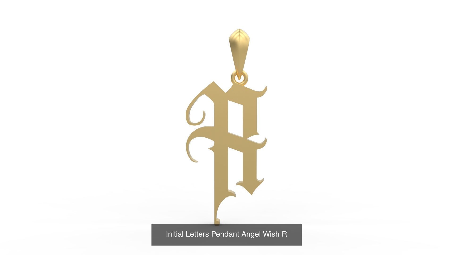Initial Letters Pendant Alphabets Angel Wish 3D Model Collection_20