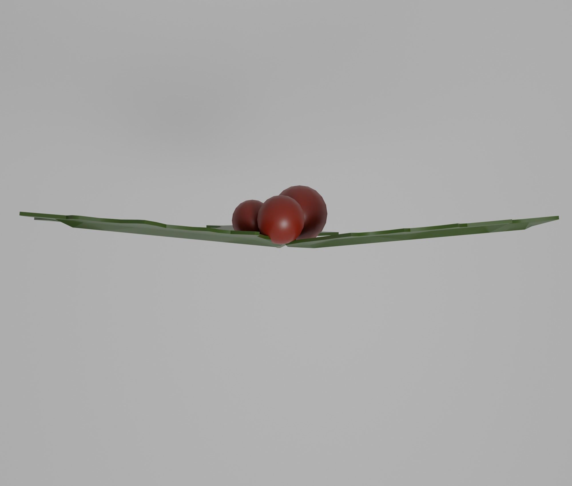 Holly leaf Low-poly 3D model_5
