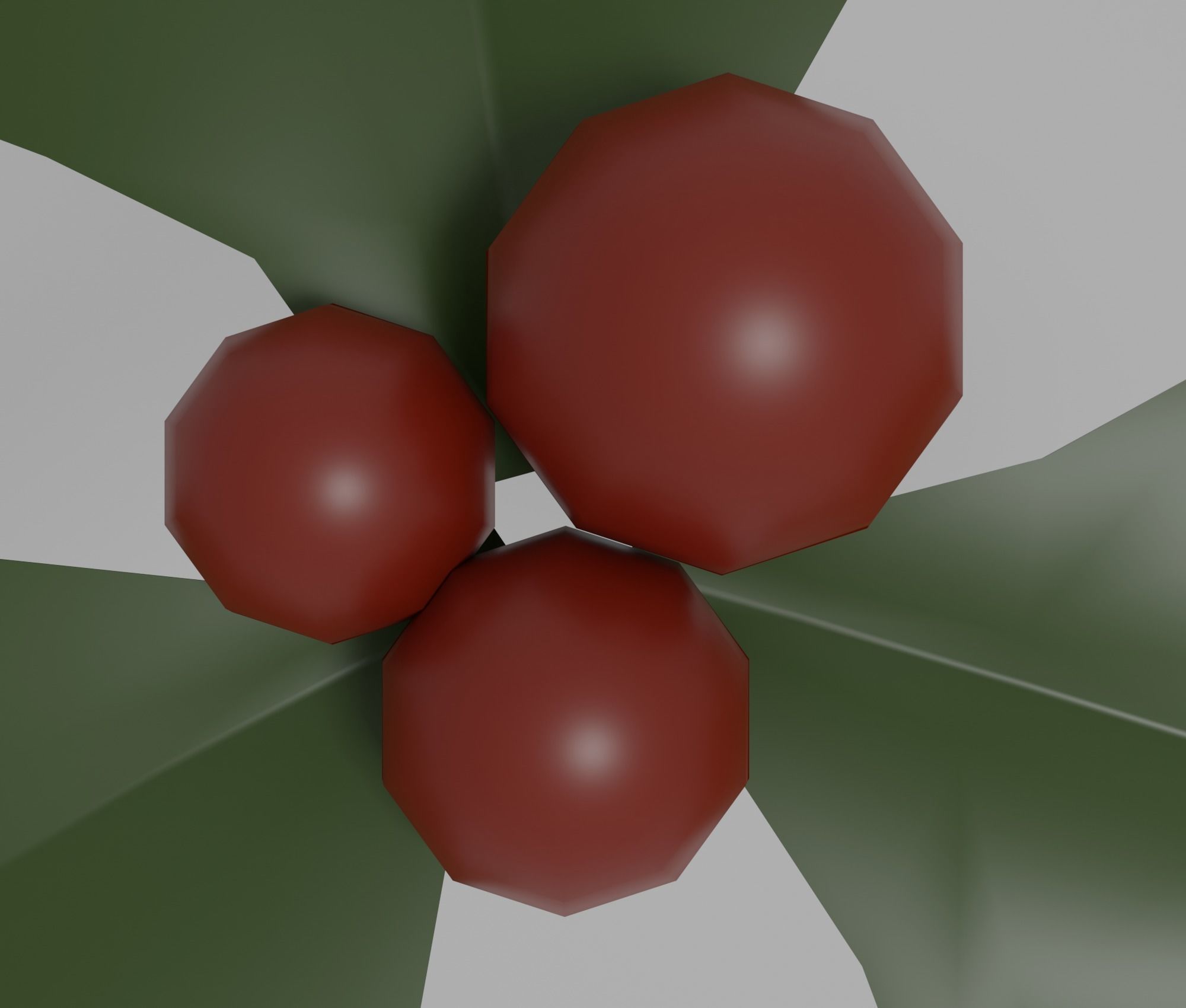 Holly leaf Low-poly 3D model_15