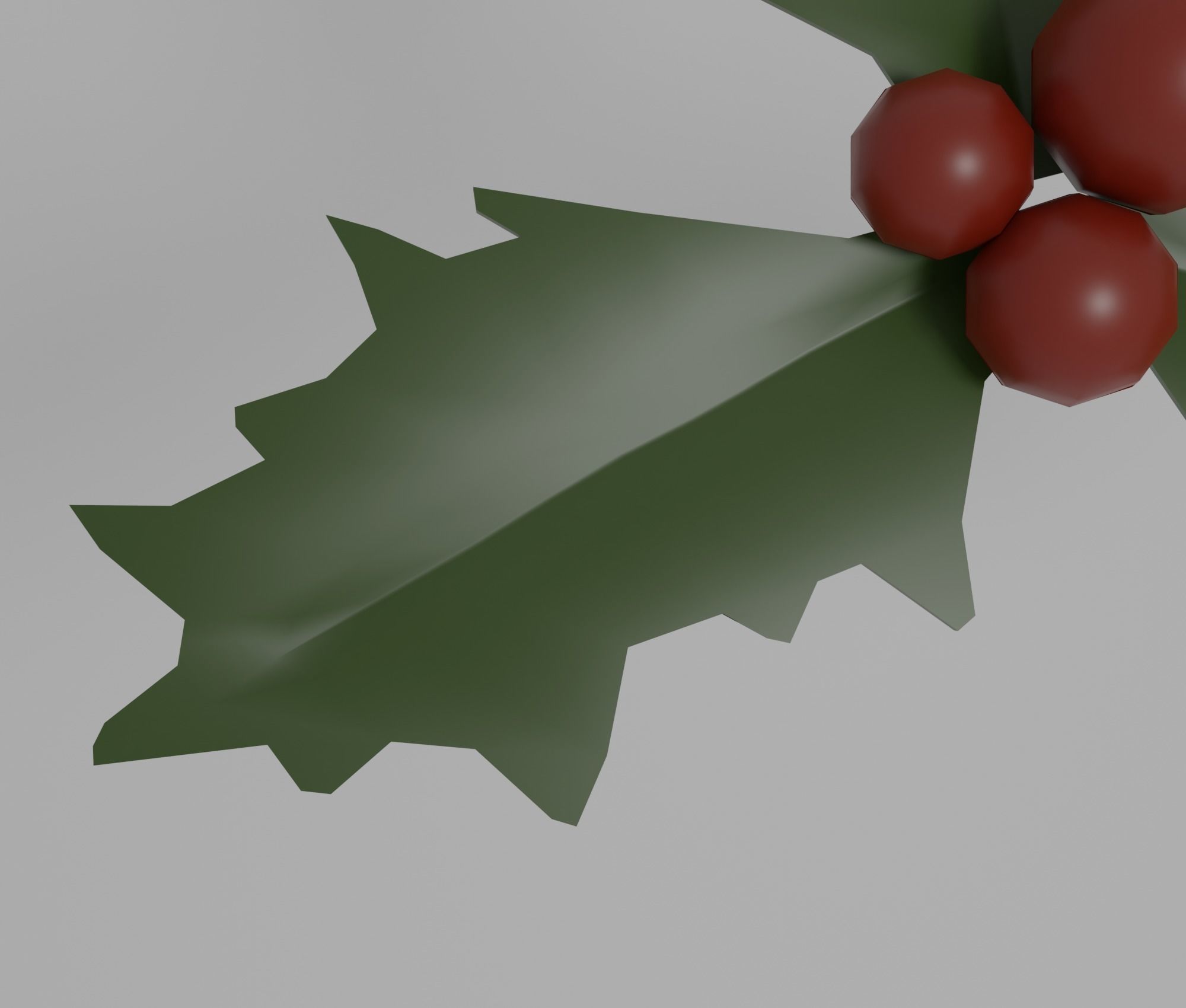 Holly leaf Low-poly 3D model_13