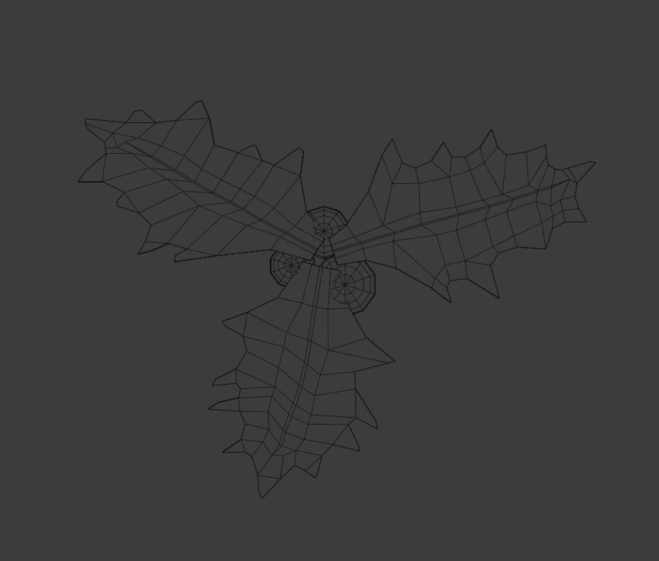 Holly leaf Low-poly 3D model_8