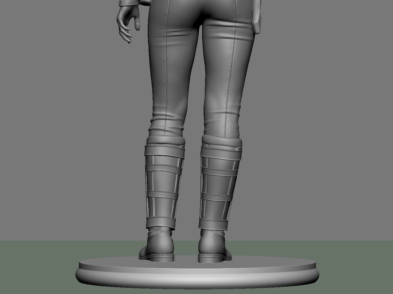 Padme star wars character holding gun 3D print model_43