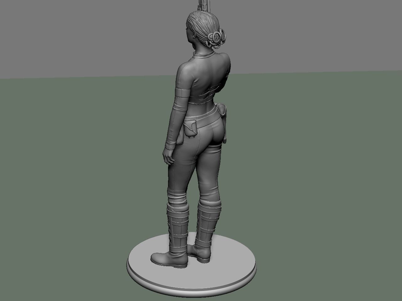 Padme star wars character holding gun 3D print model_61