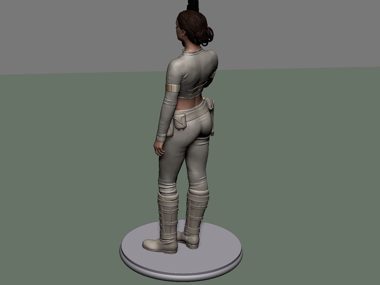 Padme star wars character holding gun 3D print model_60