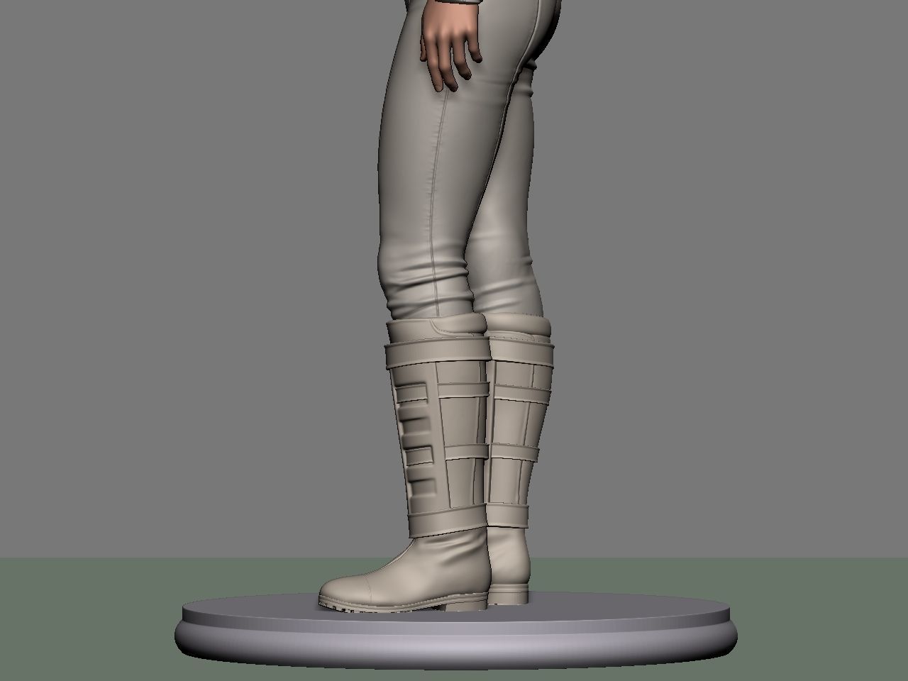 Padme star wars character holding gun 3D print model_46