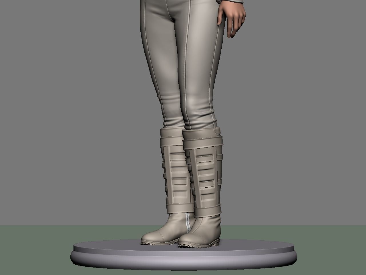 Padme star wars character holding gun 3D print model_48