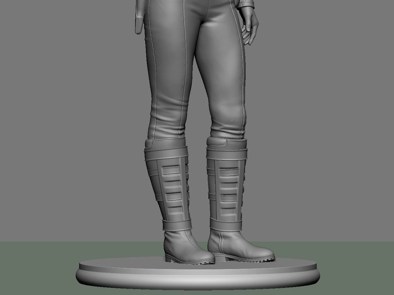 Padme star wars character holding gun 3D print model_37